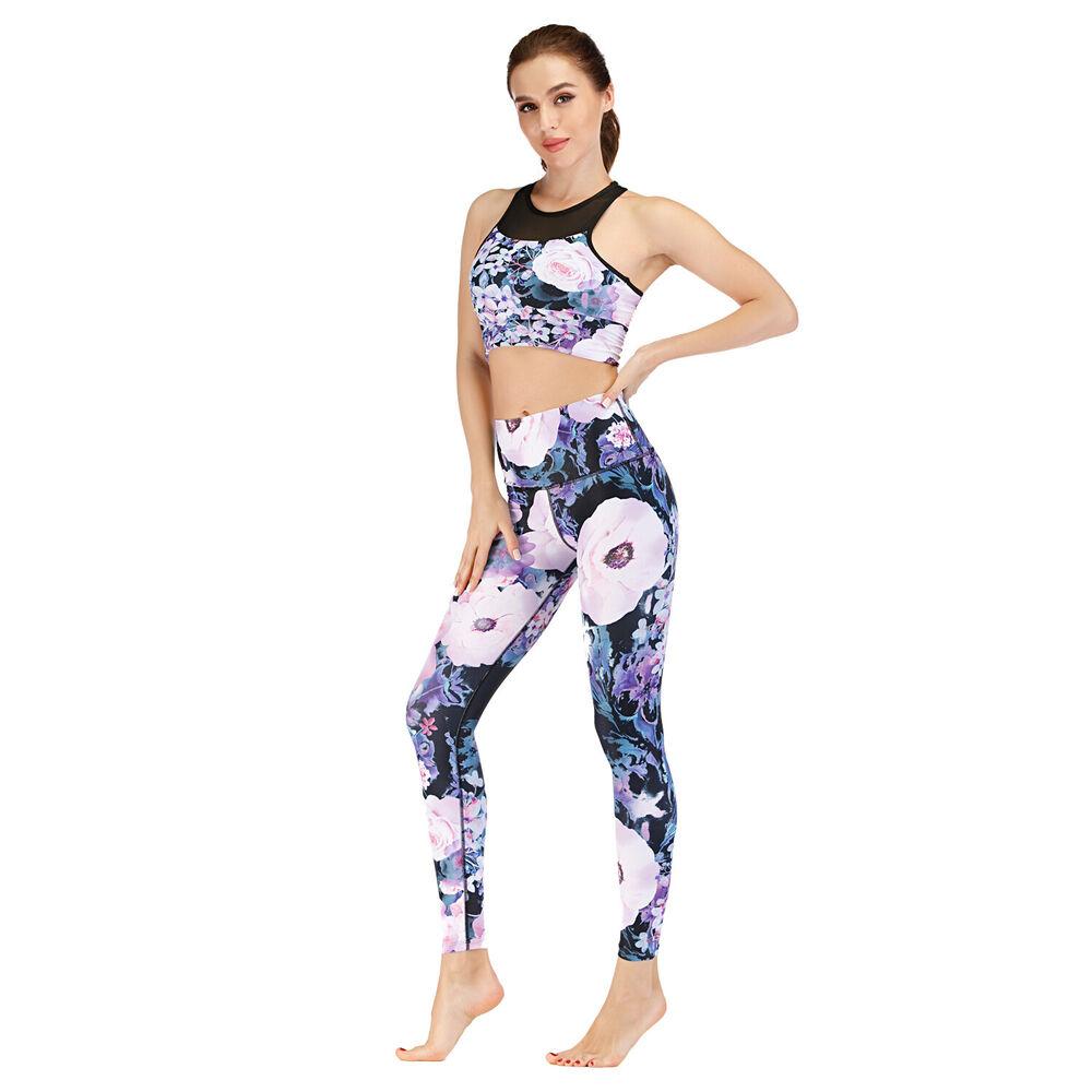 Women Yoga Set Gym Workout Suit Sports Bra Leggings Pants Fitness Pilates Outfit-STYLEGOING