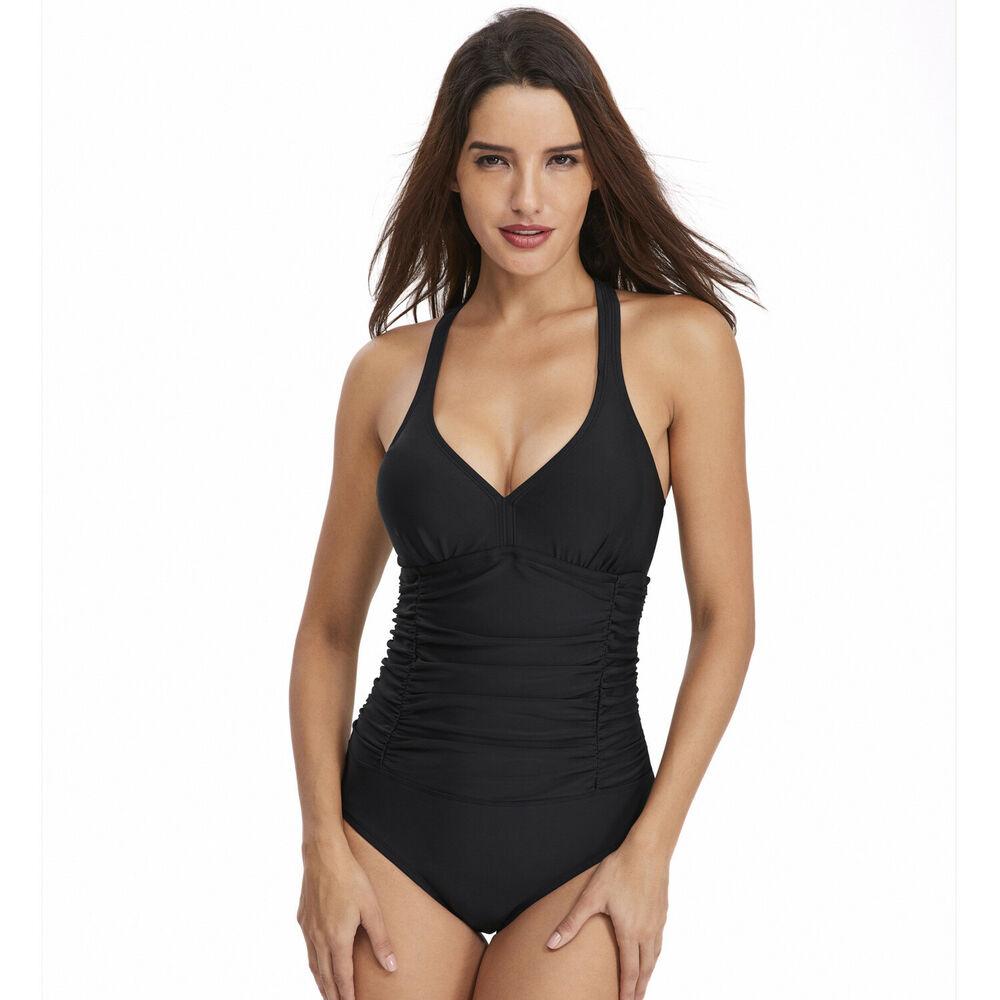 Sexy Black One PieceWireless Swimsuit-STYLEGOING
