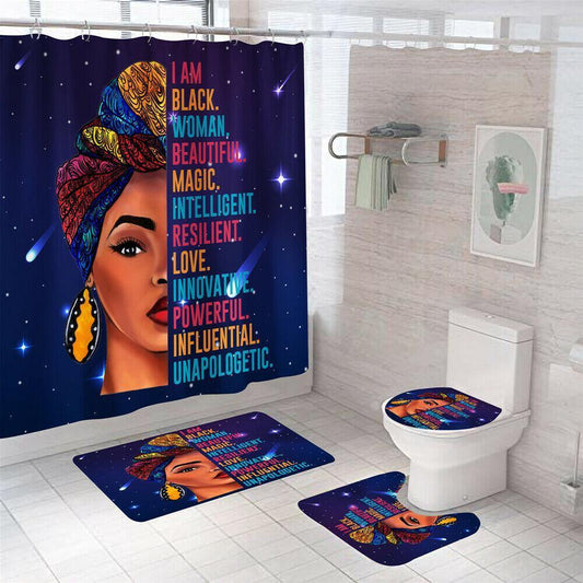 Shower Curtain Thicken Bathroom Rug Set-STYLEGOING