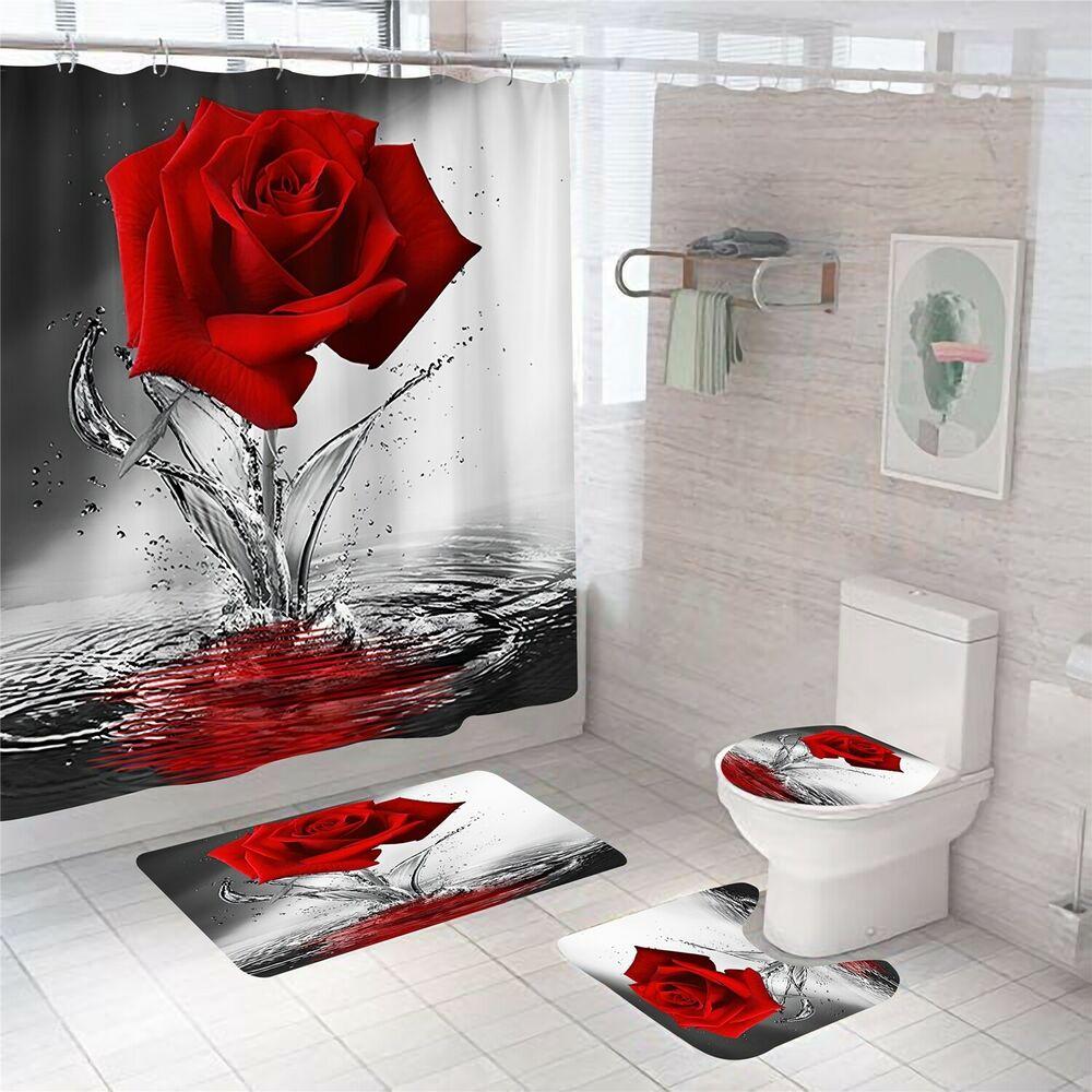 Rose Bathroom Rug Set-STYLEGOING