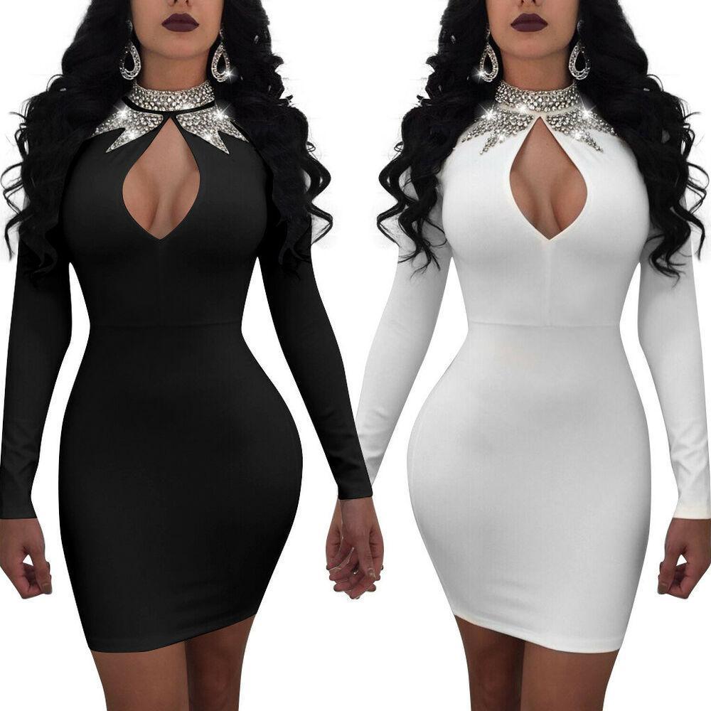 Sexy Long Sleeve Bodycon Dresses-STYLEGOING