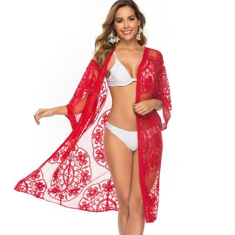 Beach Kimono Long Cardigan Cover Up-STYLEGOING