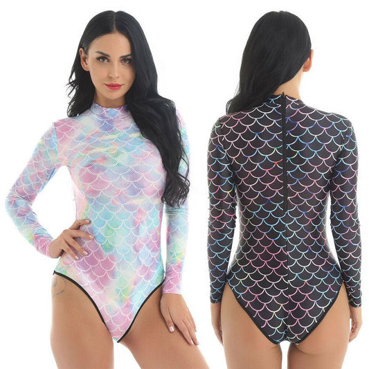 One Piece Mermaid Scale Print Swimwear-STYLEGOING