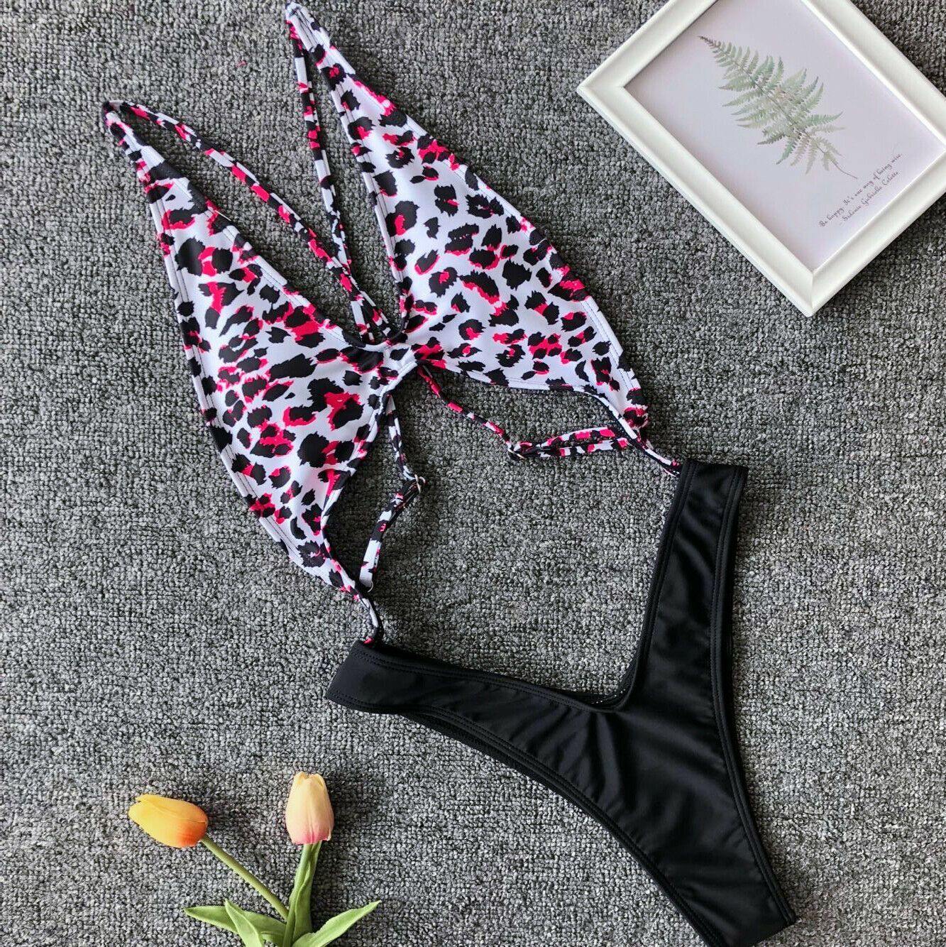 Women Summer Leopard Bikini Beach Swimsuit-STYLEGOING