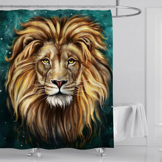 Lion Fabric Shower Curtain-STYLEGOING