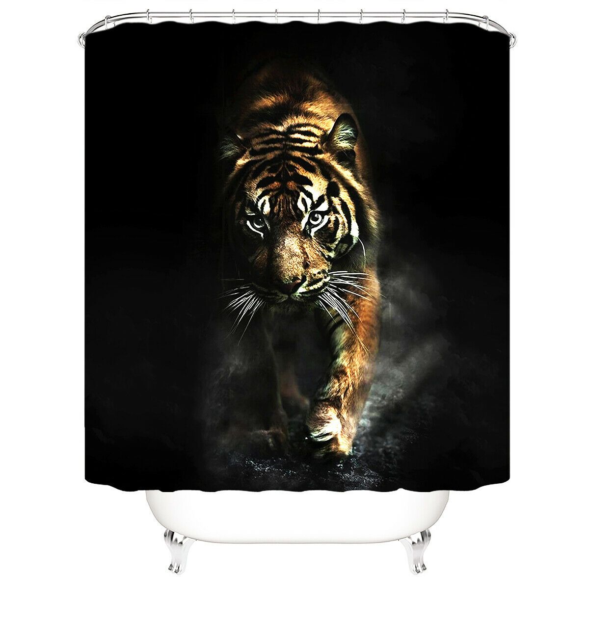 Tiger Print Fabric Shower Curtain-STYLEGOING