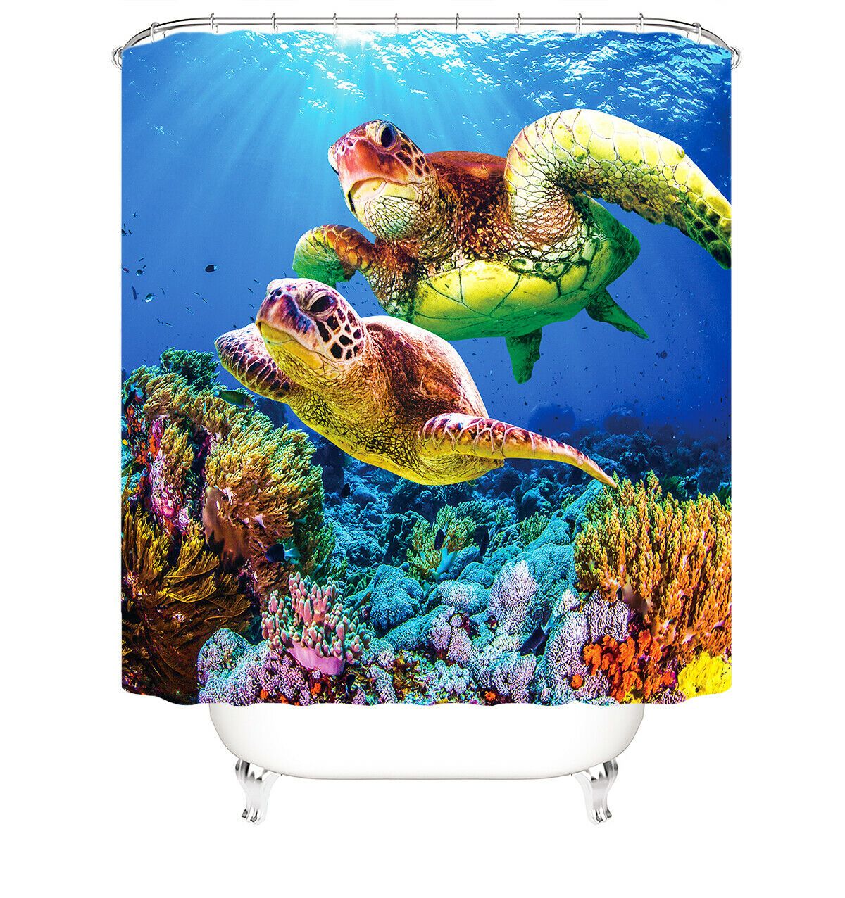 Sea Turtle Fabric Shower Curtains-STYLEGOING