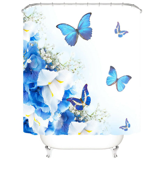 Butterfly Fabric Shower Curtain For Bathroom-STYLEGOING