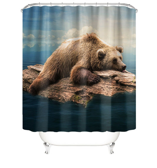 Bear Fabric Shower Curtain-STYLEGOING