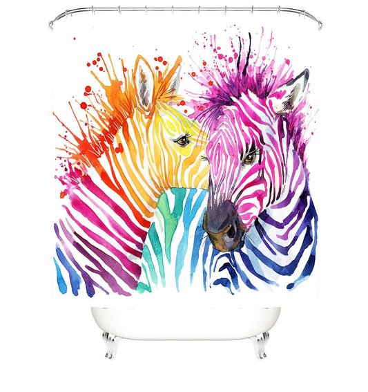 Zebra Fabric Shower Curtain For Bathroom-STYLEGOING