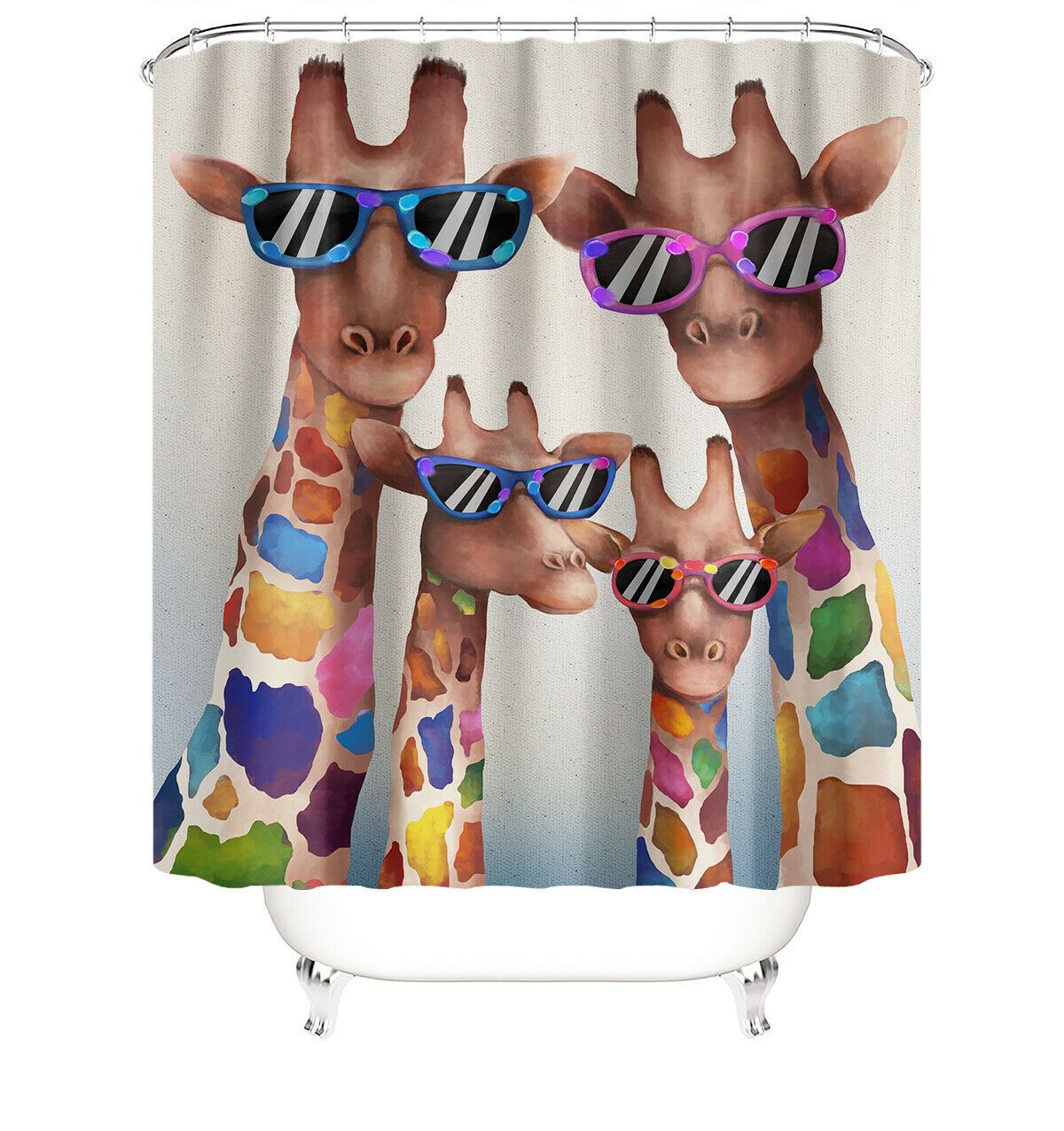 Cool Giraffe Fabric Shower Curtain-STYLEGOING