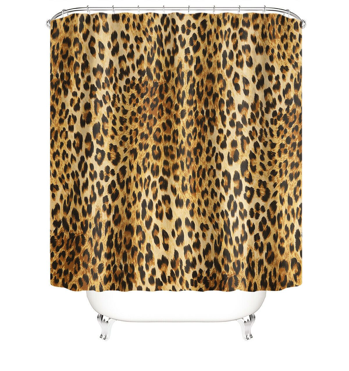 Leopard Print Fabric Shower Curtain-STYLEGOING