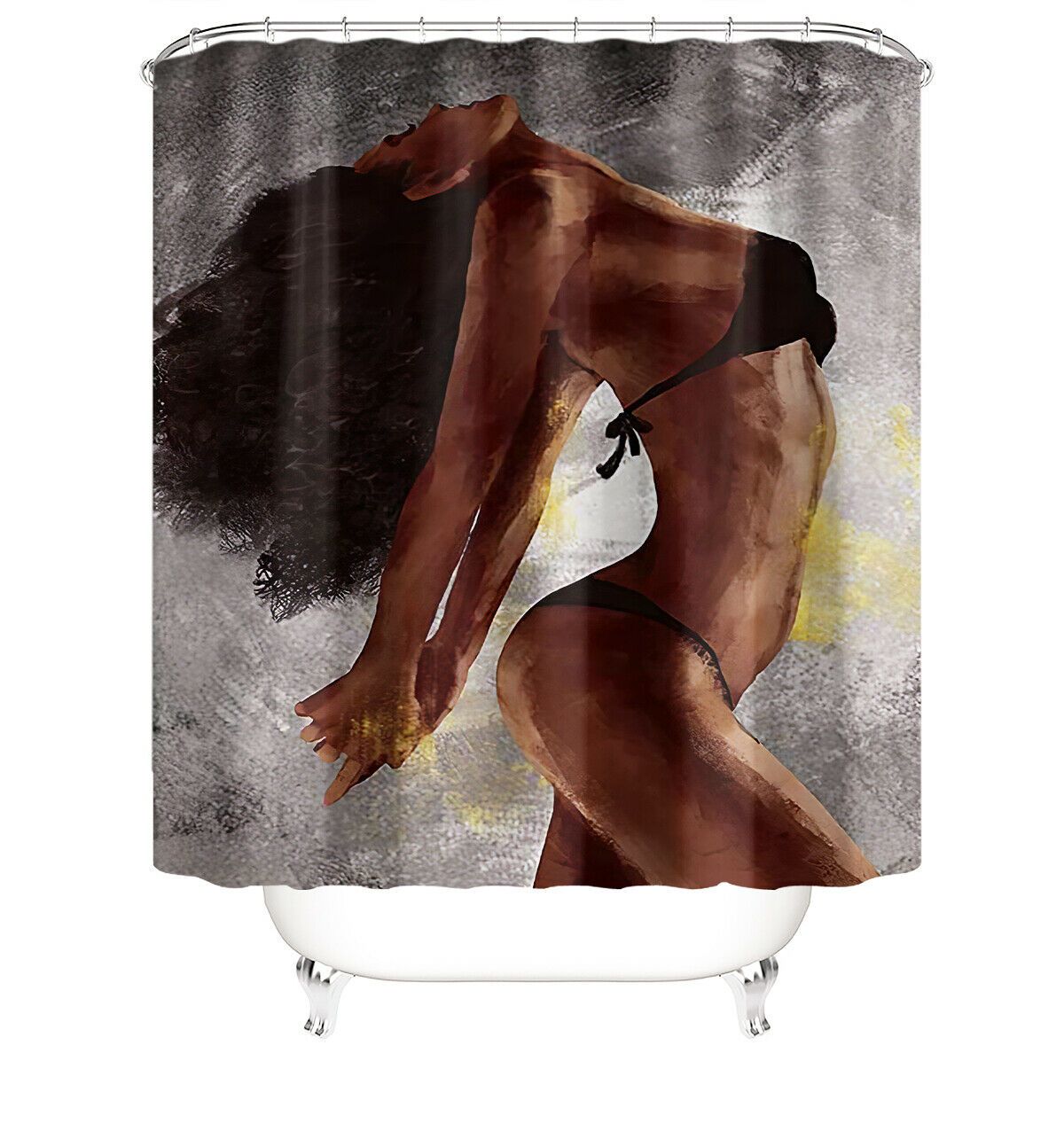 Sexy African Woman Fabric Shower Curtain-STYLEGOING