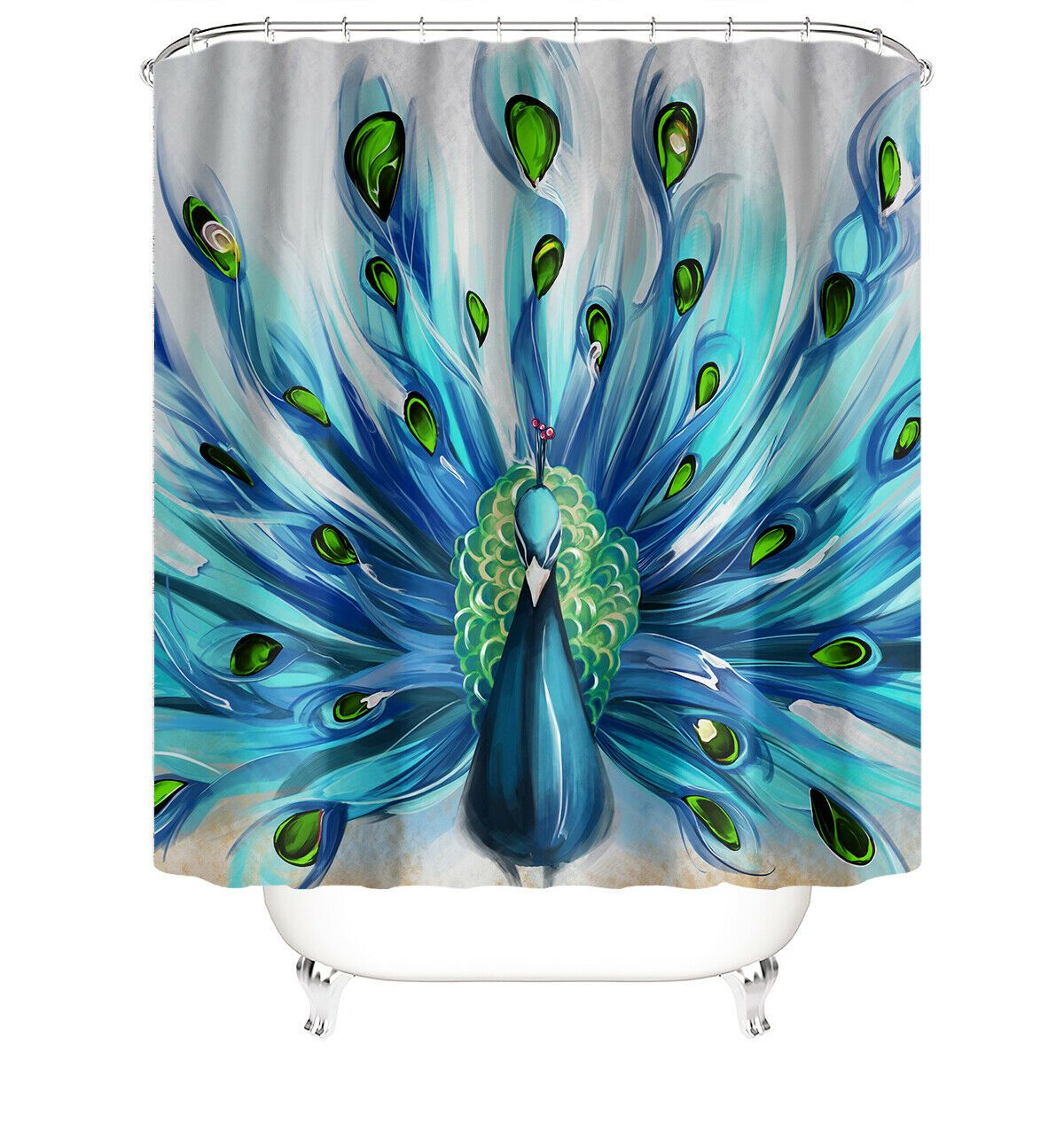 Peacock Fabric Shower Curtain-STYLEGOING