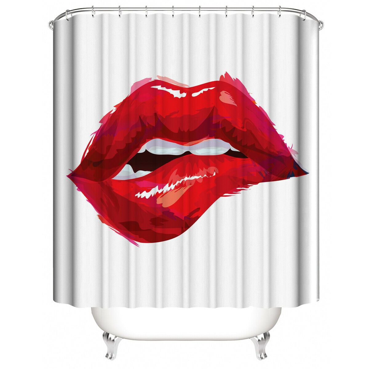 Red Lips Fabric Shower Curtain-STYLEGOING