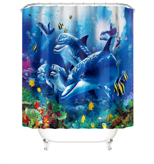 Dolphins Fabri Shower Curtain-STYLEGOING