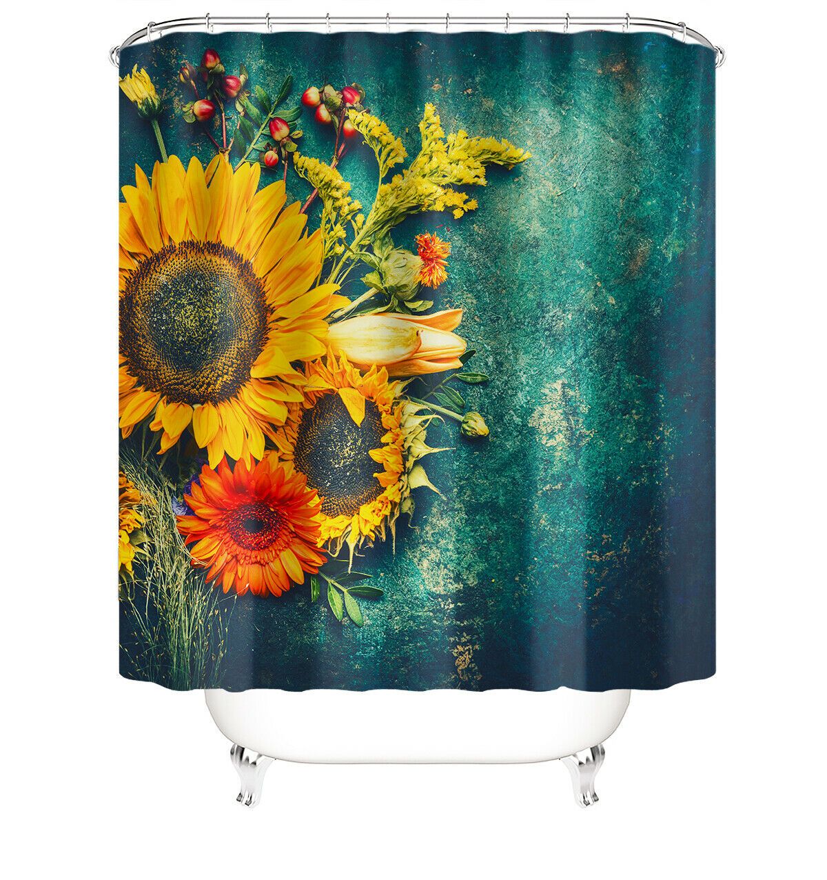 Sunflowers Fabric Shower Curtain-STYLEGOING