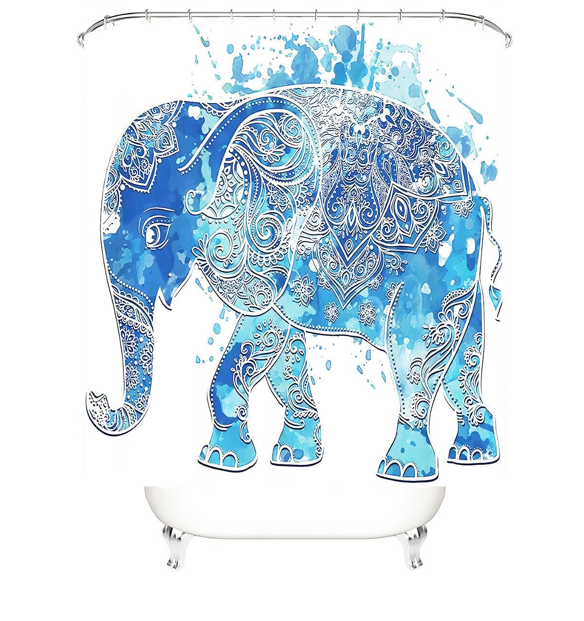 Elephant Fabric Shower Curtain For Bathroom-STYLEGOING