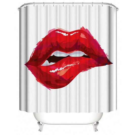 Red Lips Fabric Shower Curtain-STYLEGOING