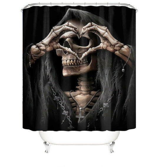Finger Heart Horrible Fabric Shower Curtains-STYLEGOING