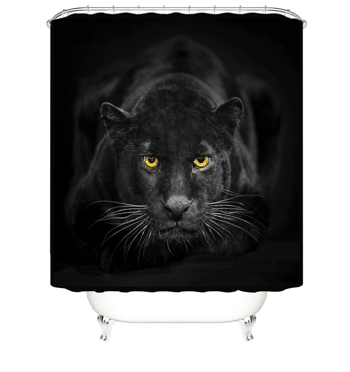 Black Panther Fabric Shower Curtains-STYLEGOING