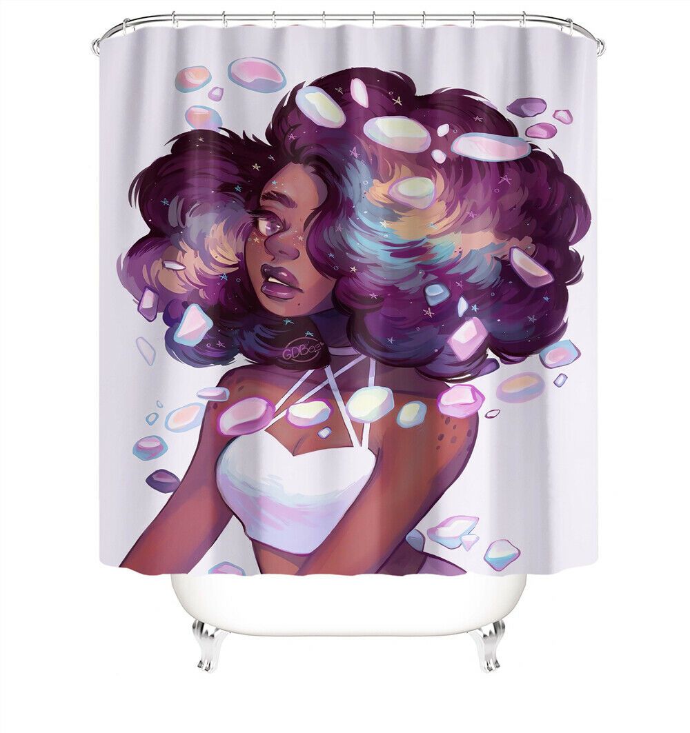 Sexy African Woman Fabric Shower Curtains-STYLEGOING
