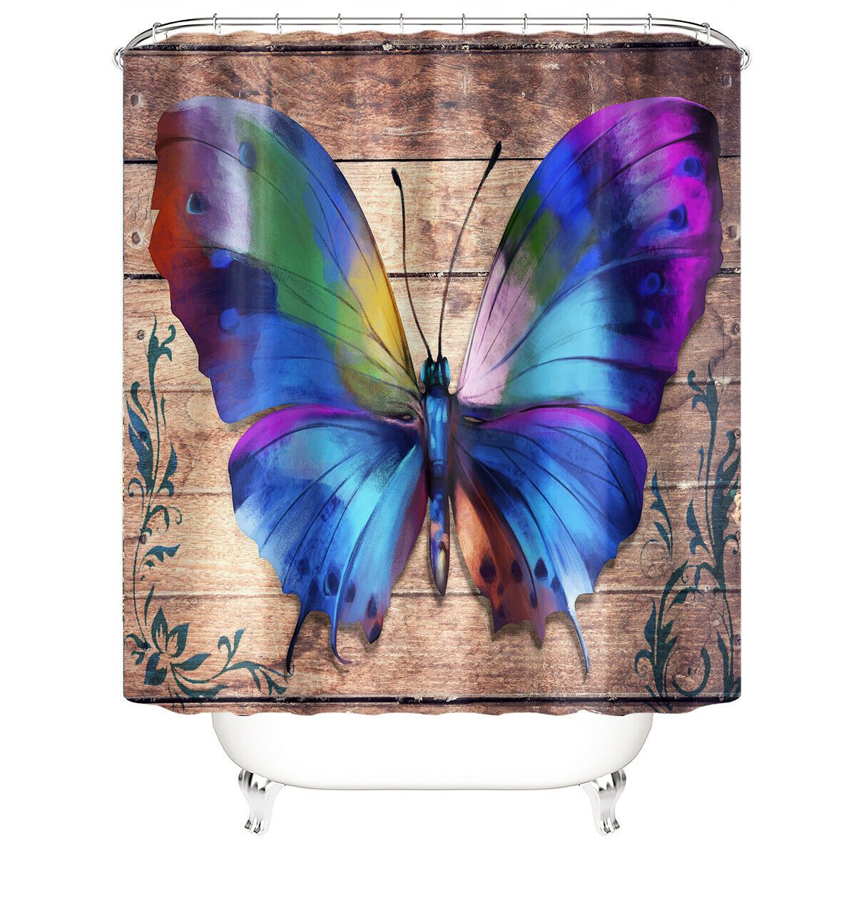 Butterfly Fabric Shower Curtains-STYLEGOING