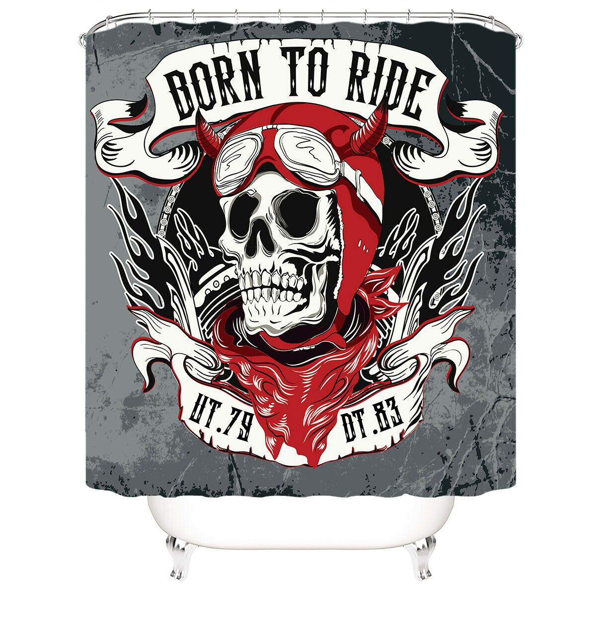 Born To Ride Fabric Shower Curtain For Bathroom-STYLEGOING