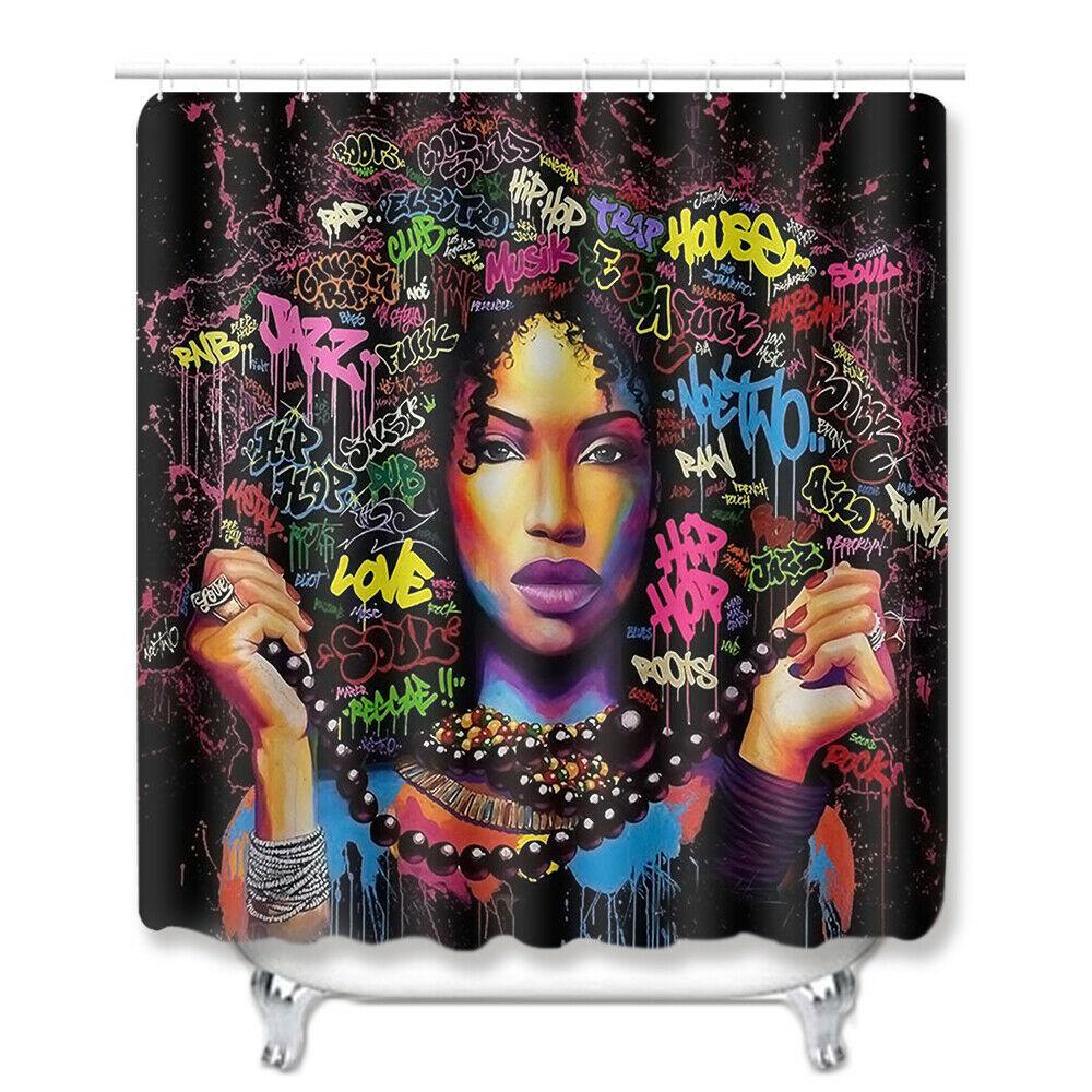 Color Woman Fabric Shower Curtain for Bathroom-STYLEGOING