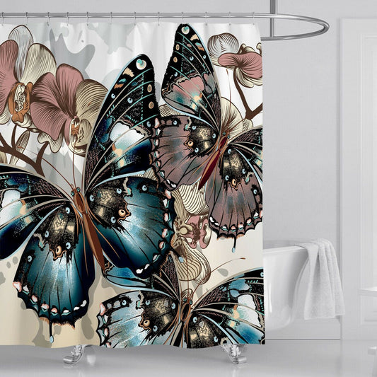 Butterflys Fabric Shower Curtains-STYLEGOING