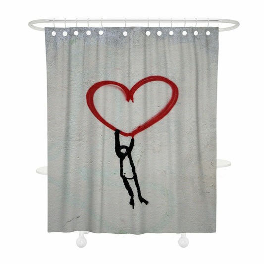 Loving Heart Fabric Shower Curtain-STYLEGOING