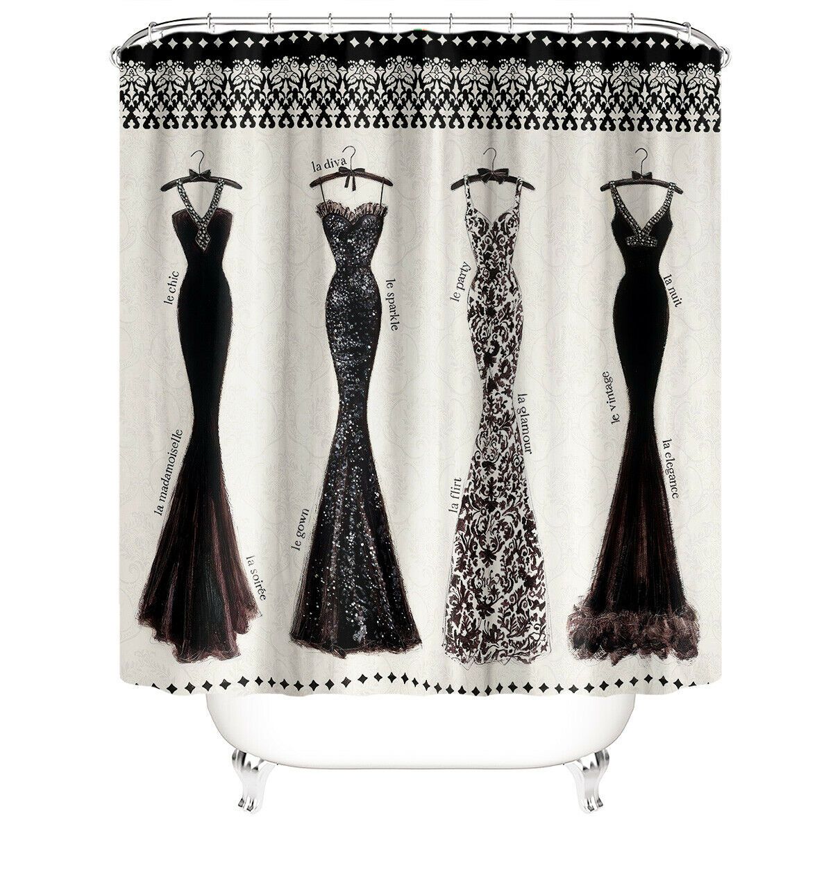 Sexy Women Clothing Fabric Shower Curtains-STYLEGOING