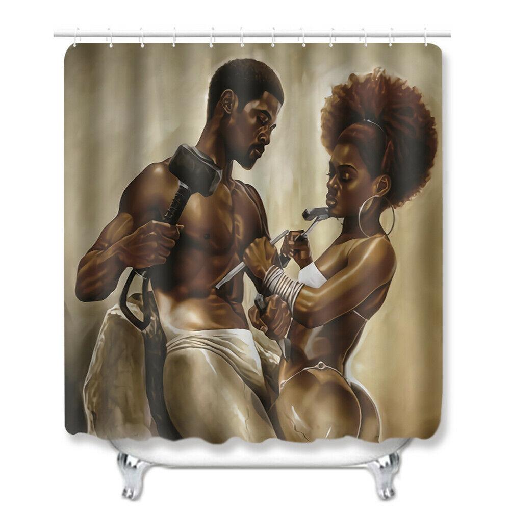 African Couple Fabric Shower Curtain-STYLEGOING