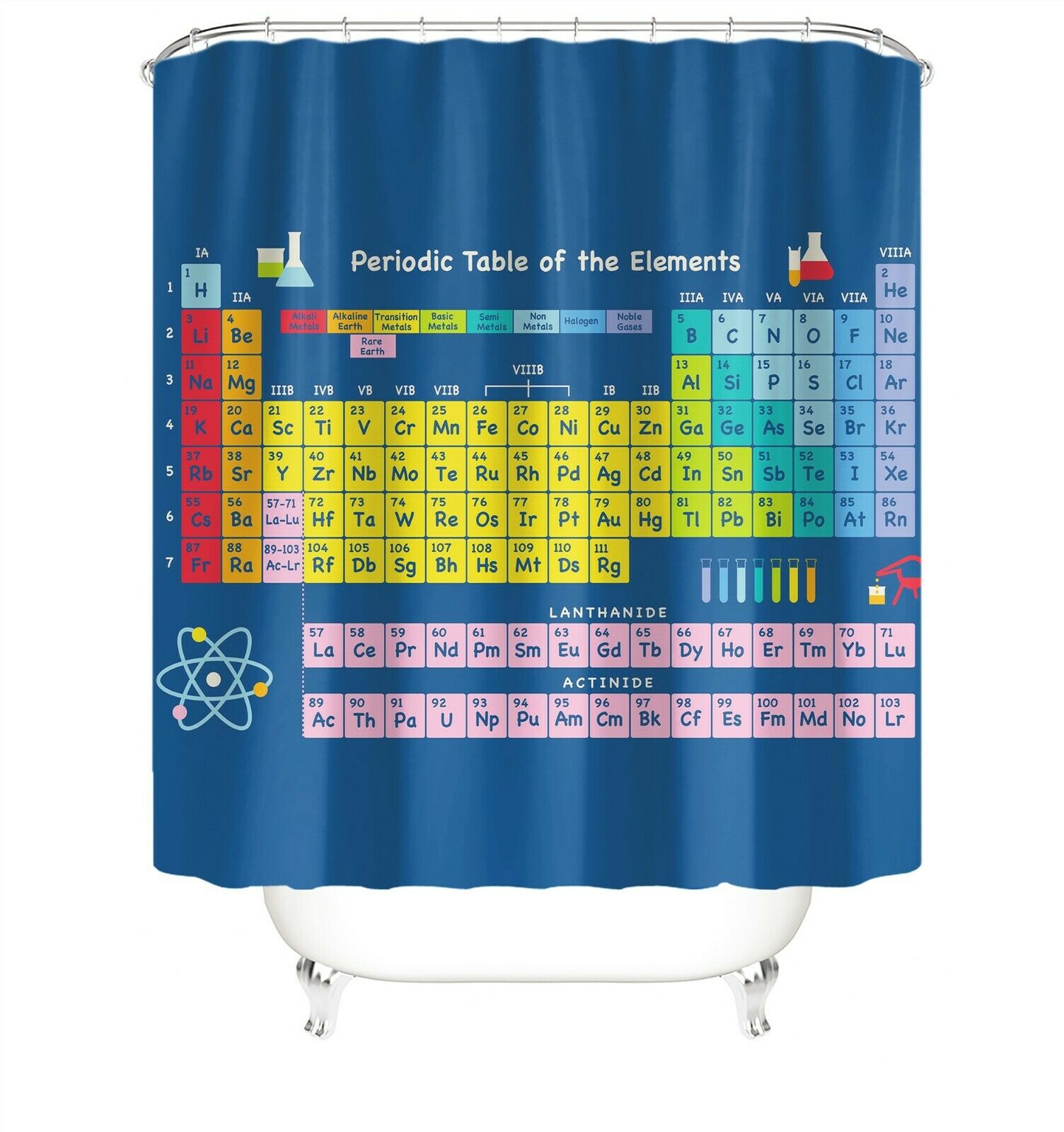 Periodic Table Fabric Shower Curtain For Bathroom-STYLEGOING