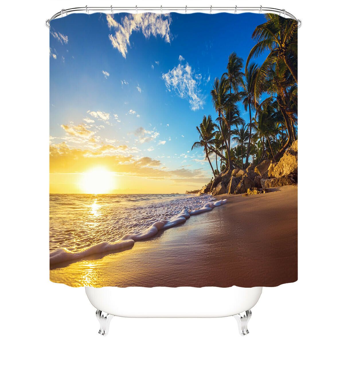 Seaside Fabric Shower Curtain For Bathroom-STYLEGOING