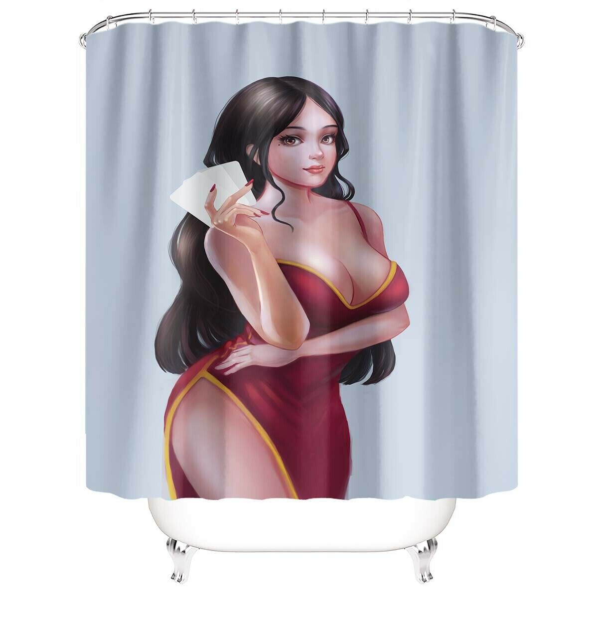 Sexy Woman Fabric Shower Curtain-STYLEGOING