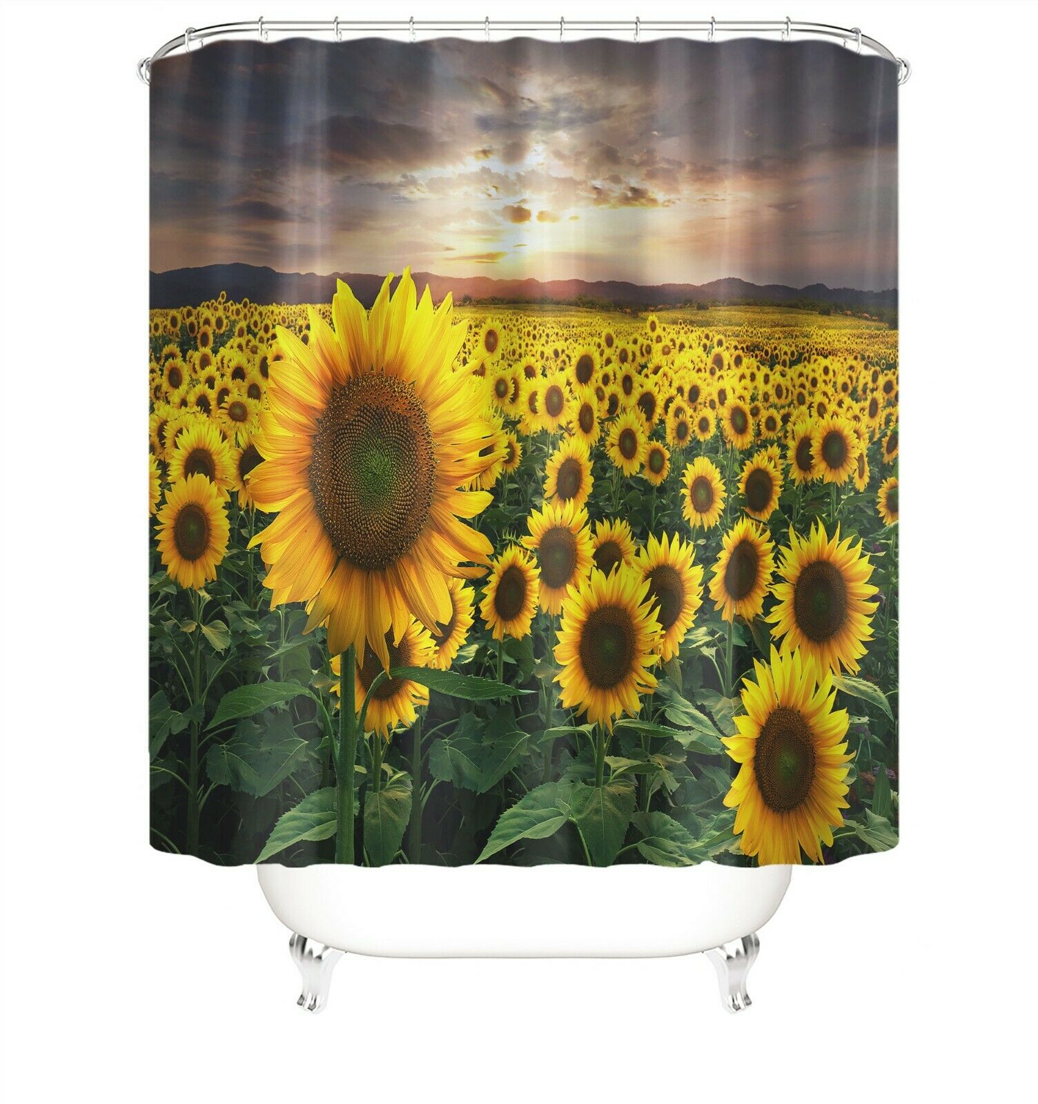 Sunflowers Fabric Shower Curtains-STYLEGOING