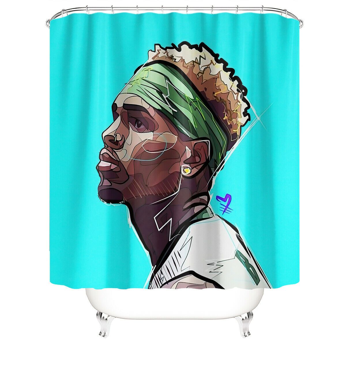 Man Fabric Shower Curtain-STYLEGOING