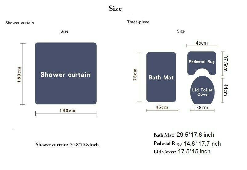 Merry Christmas Shower Curtain Bathroom Rug Set Bath Mat Non-Slip Toilet Lid Cover-Shower Curtain-Free Shipping at meselling99