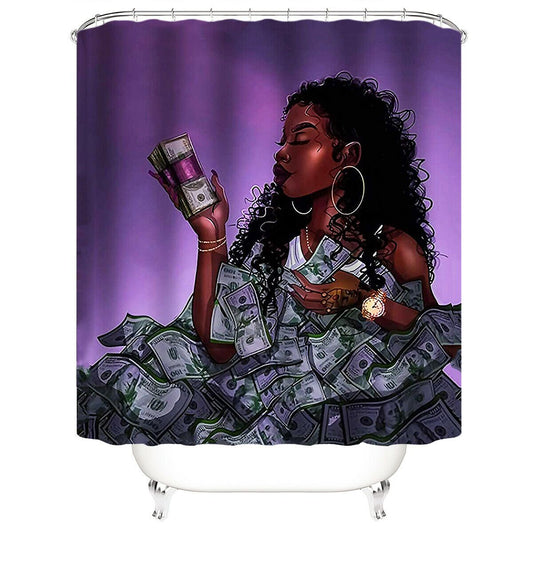 Billionaire Women Fabric Shower Curtain-STYLEGOING